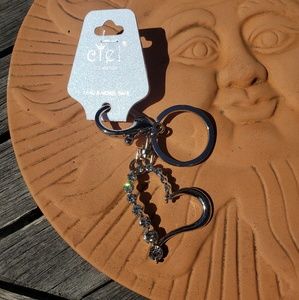 Rhinestone Heart Keychain